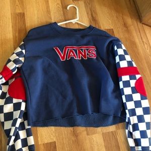 Red white and blue Vans crewneck